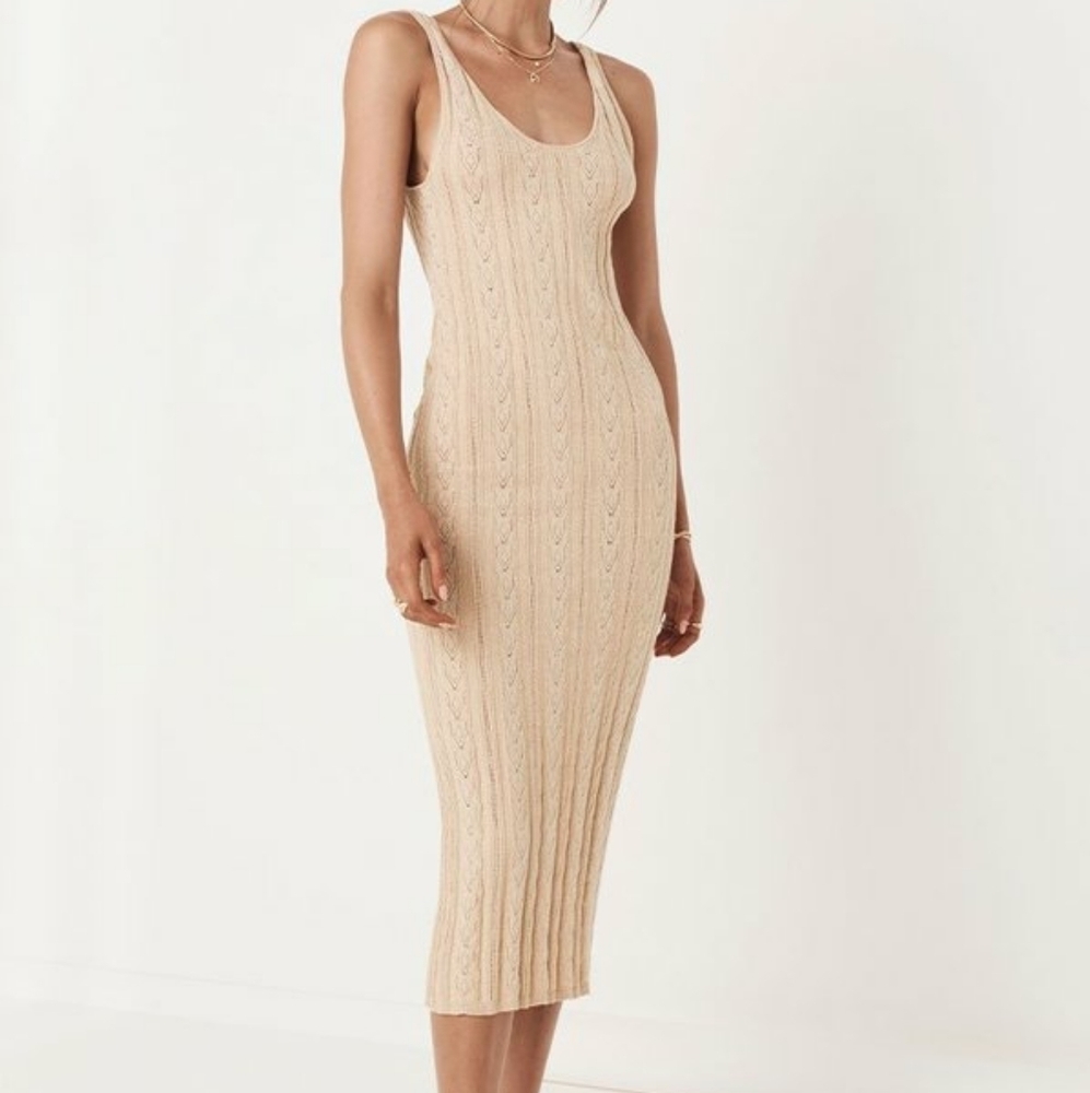 Spell & The‎ Gypsy Frenchie Ribbed Midi Dress Sz S NEW